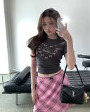 Women's Printed Solid Color Short Sleeve Slim Street Fashion Women's Tops