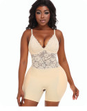 Plus Size Women Shaperwear Lace Suspender Bodysuit