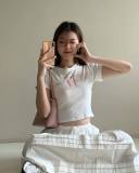 Women's Printed Solid Color Short Sleeve Slim Street Fashion Women's Tops