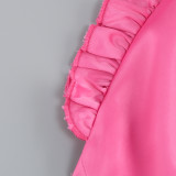 Summer Flower Sexy Strapless Halter Low Back Slit Long Party Dress