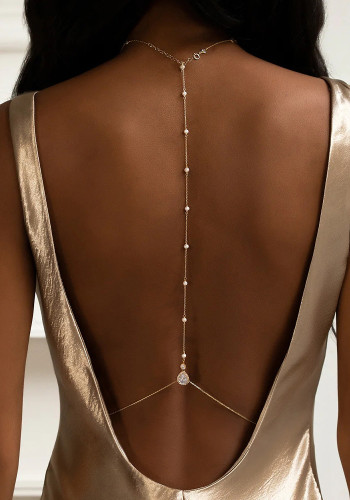 Chic Bead Wedding Bridal Rhinestone Back Body Chain