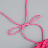 Summer Flower Sexy Strapless Halter Low Back Slit Long Party Dress