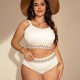 Sexy Plus Size High Waist Two Pieces Bikini Women's Swimsuit