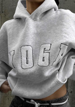 Women Casual Embroidered Yoga Letter Printed Loose Hoodies Women Casual Embroidered Yoga Letter Printed Loose Hoodies