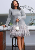Women fringed long sleeve dress Women fringed long sleeve dress