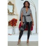 Women Autumn Printed Strappy Casual Cape Jacket