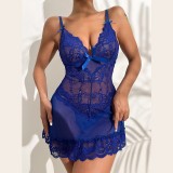 Plus Size Women See-Through lace Sexy Lingerie Set
