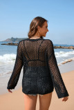 Women Round Neck Heart Print Beach Blouse Holidays Solid knitting Blouse