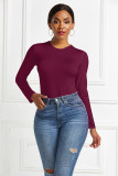 Sexy Long-Sleeved Solid Color Basic Bodysuit Spring Women's Clothing