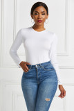 Sexy Long-Sleeved Solid Color Basic Bodysuit Spring Women's Clothing