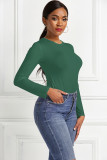 Sexy Long-Sleeved Solid Color Basic Bodysuit Spring Women's Clothing