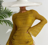 Women's Three-Piece Swimsuit Halter Neck Strappy Bikini Beach Fashion Cover Up Dress