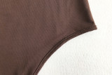 Sexy Long-Sleeved Solid Color Basic Bodysuit Spring Women's Clothing