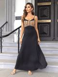 Women's Elegant Slim Waist Strap Long Dress