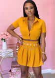 Women short-sleeved Top and Skirt two-piece set