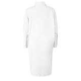 Women Long Sleeve Solid Loose Dress