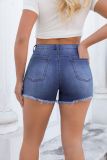 Women'S Washed Ripped High Waist Stretch Fashion Denim Shorts