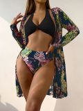 Women'S Two Pieces Bikini Long Sleeve Cover-Up Three-Piece Swimsuit