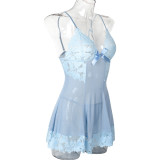 Sexy Lingerie Straps Lace Mesh Nightdress