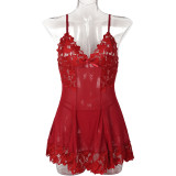 Sexy Lingerie Straps Lace Mesh Nightdress