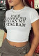 Printed Short Sleeves Crop T-Shirt