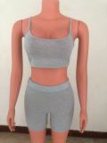 Women's Fashion Summer Sexy Crop Camisole Shorts Two Piece Set