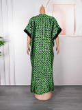 Africa Plus Size Women's Sequin Patchwork Printed Loose Dress