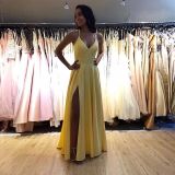 Women Sleeveless Slit Evening Gown
