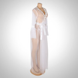 Plus Size Women Lace Mesh See-Through Night Dress Sexy Lingerie