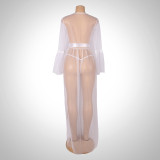 Plus Size Women Lace Mesh See-Through Night Dress Sexy Lingerie