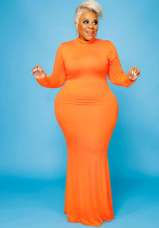 Women High Neck Long Sleeve Round Neck Maxi Dress Women High Neck Long Sleeve Round Neck Maxi Dress