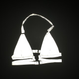 Women Sexy Lace-Up Reflective Bikini Two Pieces Swimsuit