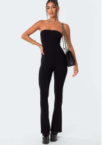 Sexy Tight Fitting Strapless Solid Color Jumpsuit Sexy Tight Fitting Strapless Solid Color Jumpsuit