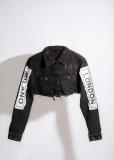 Long sleeve patch mini denim jacket