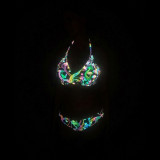 Sexy Reflective Two Pieces Bikini Beach Holidays Low Back Swimsuit