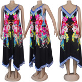 Summer Printed Beach Strap Dress
