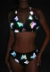 Sexy Reflective Two Pieces Bikini Beach Holidays Low Back Swimsuit