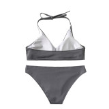 Sexy Reflective Two Pieces Bikini Beach Holidays Low Back Swimsuit