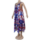 Summer Printed Beach Strap Dress