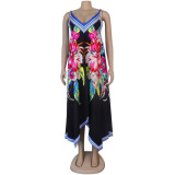 Summer Printed Beach Strap Dress