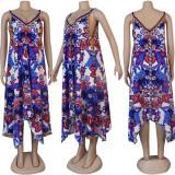 Summer Printed Beach Strap Dress