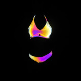 Sexy Reflective Two Pieces Bikini Beach Holidays Low Back Swimsuit