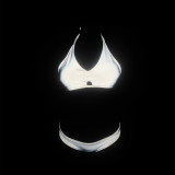 Sexy Reflective Two Pieces Bikini Beach Holidays Low Back Swimsuit