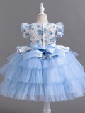 Trendy Children's Layered Mesh Princess Dress