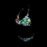 Sexy Reflective Two Pieces Bikini Beach Holidays Low Back Swimsuit