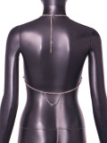 Women Solid Halter Neck Backless Bra