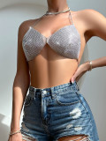 Women Solid Halter Neck Backless Bra