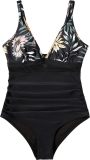 Women Mesh Printed One-piece Swimwear