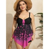 Plus Size Women Printed Cami Swimwear