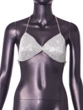 Women Solid Halter Neck Backless Bra
